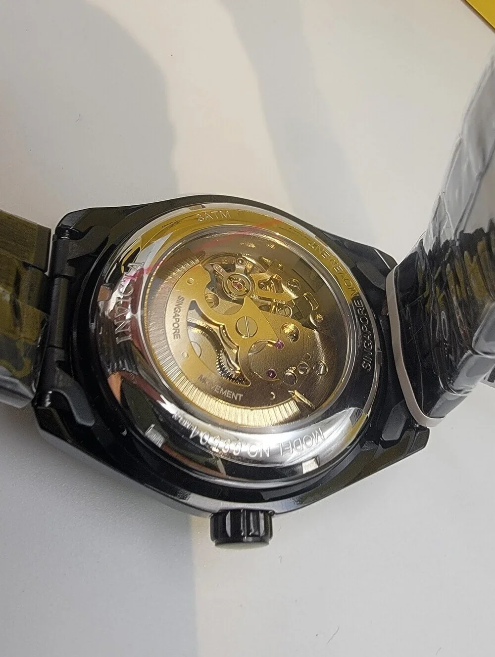 Invicta Objet D Art Excelsior Automatic Mens Watch Skeleton Dial 43mm Black